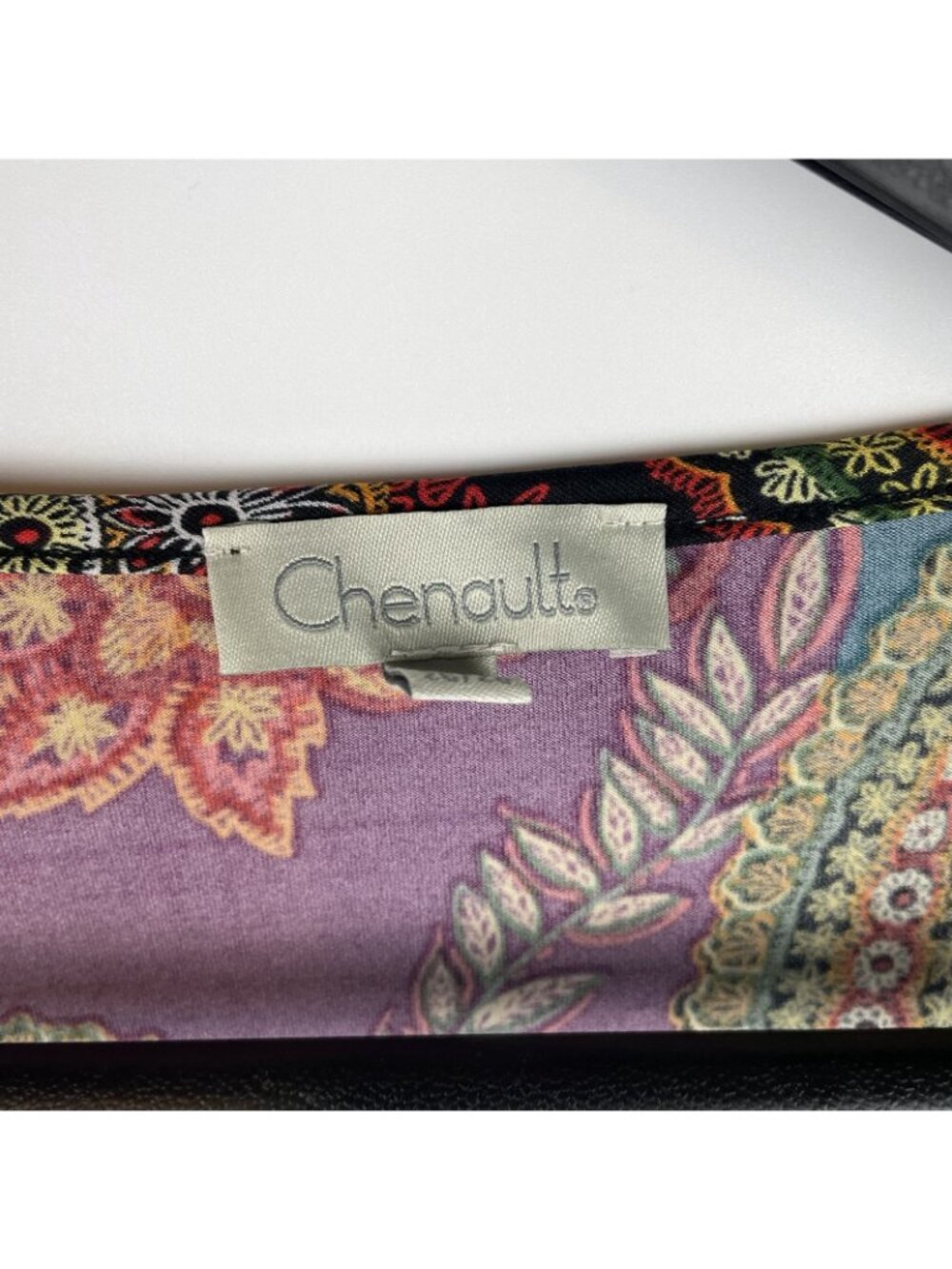 Chenault Women’s Boho Blouse – Size 26/28 | Paisley Drape Front Stretch Pullover - Picture 2 of 3
